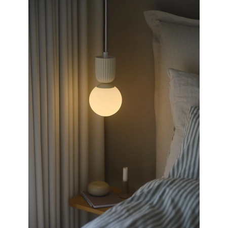 Lampa wisząca beżowa + klosz biały Sadie NO2512603009 - Nordlux